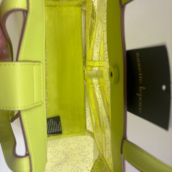 Nanette Lepore - Arianna Clear/ Yellow Logo Satchel - Vegan - Bag in a Bag - NWT - Picture 11 of 12